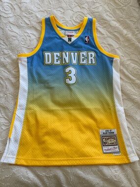 Mitchell & Ness Blue, Yellow Denver Gradient Basketball Jersey #3